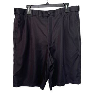 Pro Tour Mens 40 Black Golf Shorts 10" Inseam Pleated Business Casual Polyester